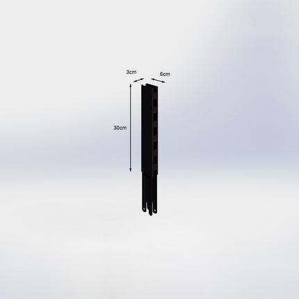 Verlengstuk - H30 x B3 x D6 cm - Zwart