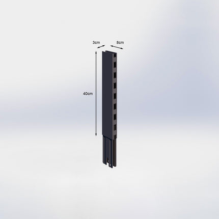 Verlengstuk - H40 x B3 x D8 cm - Antraciet