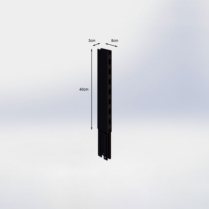 Verlengstuk - H40 x B3 x D8 cm - Zwart