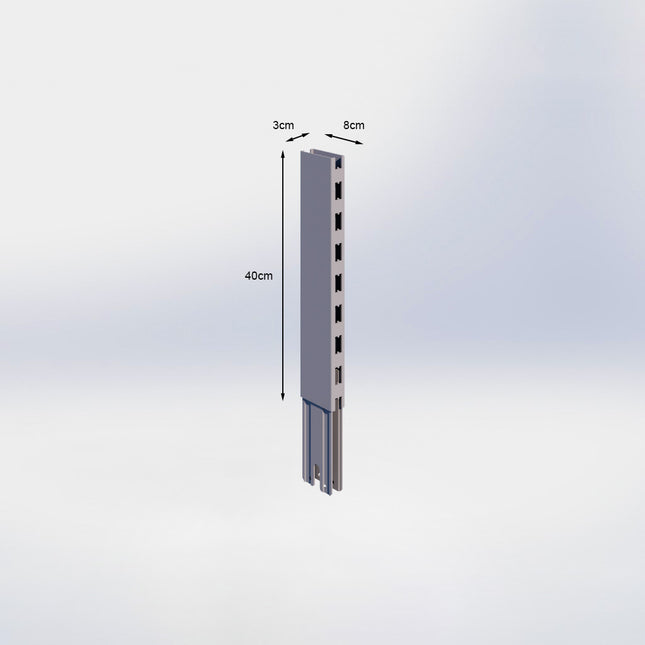 Verlengstuk - H40 x B3 x D8 cm - Grijs
