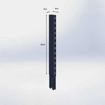 Verlengstuk - H60 x B3 x D8 cm - Antraciet