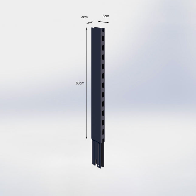 Verlengstuk - H60 x B3 x D8 cm - Antraciet