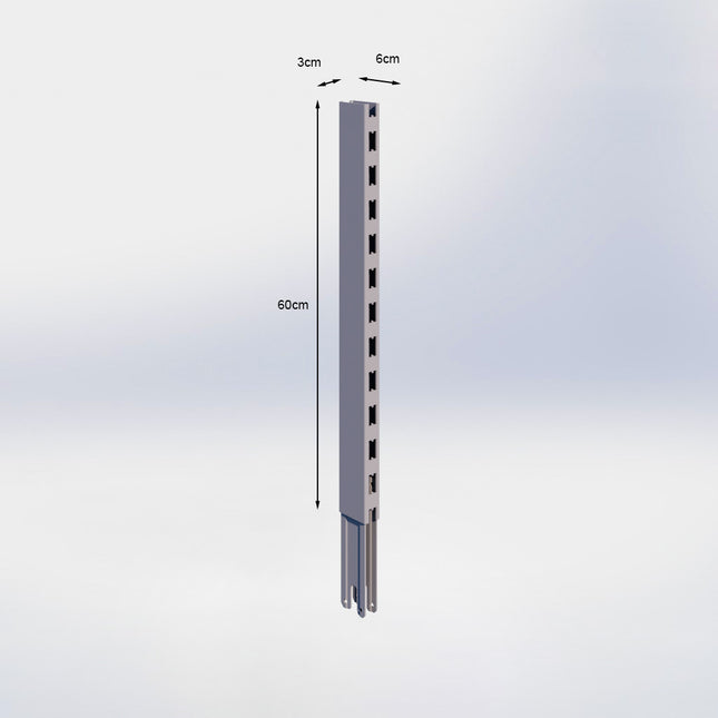 Verlengstuk - H60 x B3 x D6 cm - Grijs