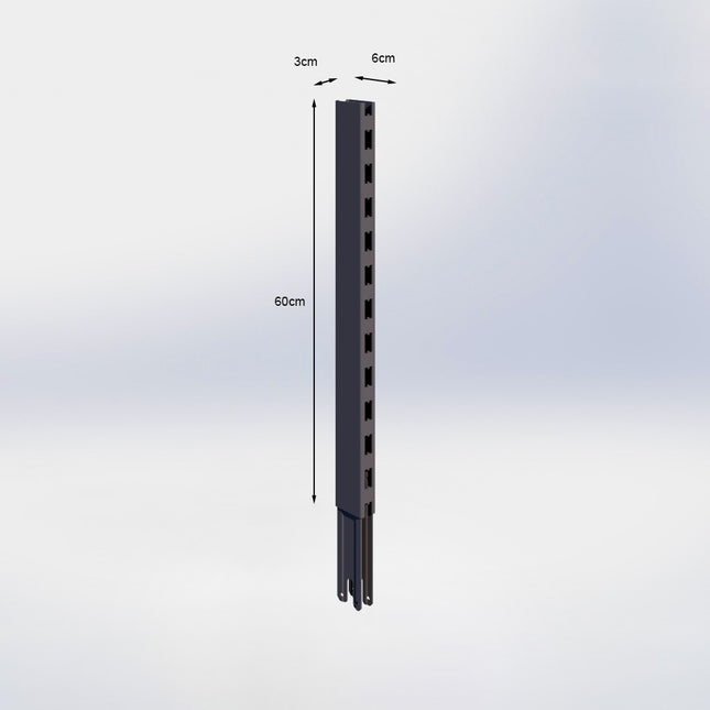 Verlengstuk - H60 x B3 x D6 cm - Antraciet