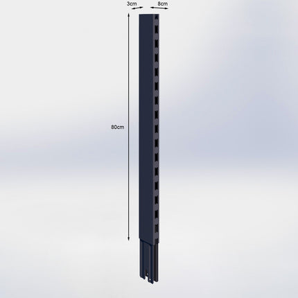 Verlengstuk - H80 x B3 x D8 cm - Antraciet