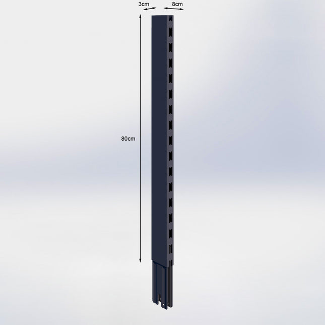 Verlengstuk - H80 x B3 x D8 cm - Antraciet