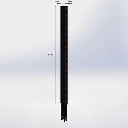 Verlengstuk - H80 x B3 x D6 cm - Zwart