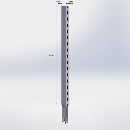 Verlengstuk - H80 x B3 x D6 cm - Grijs