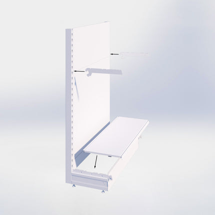 Kopstelling - H180 x B80 x D57 cm - 4 niveaus - Zwart