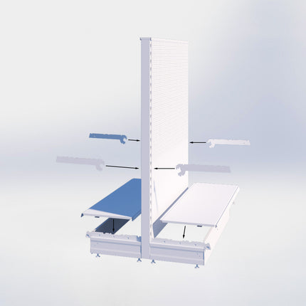 Middenstelling perforatie - H180 x B66,5 x D57 cm - 2 niveaus - Zwart