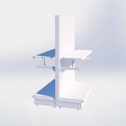 Middenstelling perforatie - H180 x B66,5 x D57 cm - 2 niveaus - Zwart