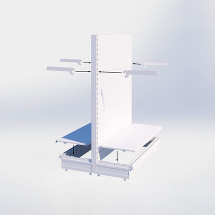 Middenstelling - H140 x B80 x D67 cm - 3 niveaus - Zwart