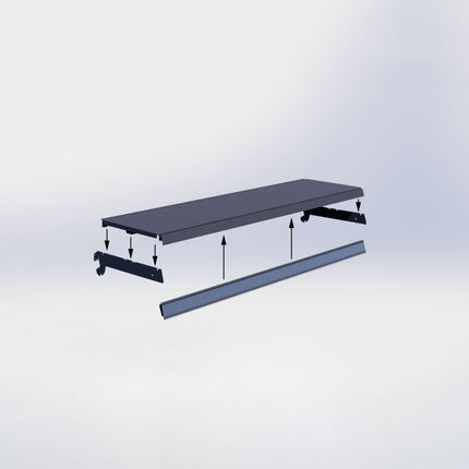 Legplank Antraciet (D x L) 30 cm x 100 cm met dragers (D) 30 cm en prijsetiket