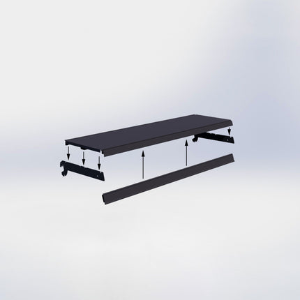 Legplank Zwart (D x L) 30 cm x 100 cm met dragers (D) 30 cm en prijsetiket