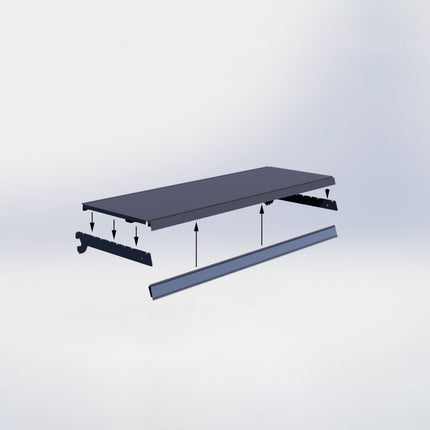 Legplank Antraciet (D x L) 37 cm x 100 cm met dragers (D) 37 cm en prijsetiket