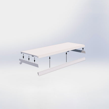 Legplank Crème wit (D x L) 37 cm x 100 cm met dragers (D) 37 cm en prijsetiket