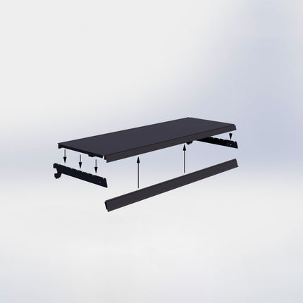 Legplank Zwart (D x L) 37 cm x 100 cm met dragers (D) 37 cm en prijsetiket