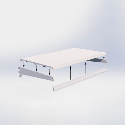 Legplank Crème wit (D x L) 57 cm x 100 cm met dragers (D) 57 cm en prijsetiket