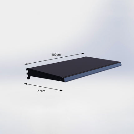 Legplank Zwart (D x L) 57 cm x 100 cm met dragers (D) 57 cm en prijsetiket