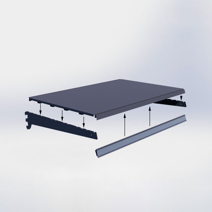 Legplank Antraciet (D x L) 67 cm x 100 cm met dragers (D) 67 cm en prijsetiket