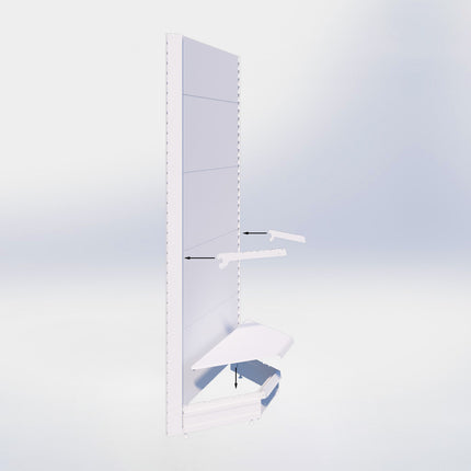 Hoekstelling perforatie - H215 x B140 x D47 cm - 1 niveau - Antraciet