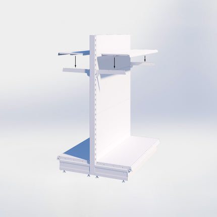 Middenstelling - H140 x B80 x D67 cm - 3 niveaus - Zwart