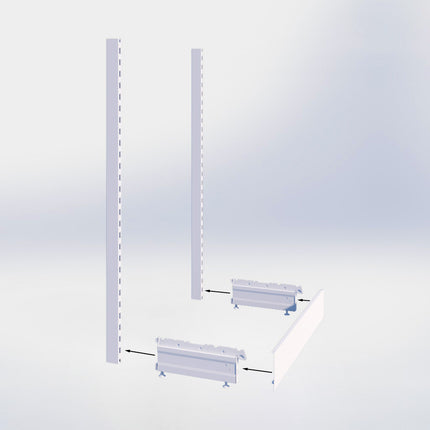 Kopstelling perforatie - H140 x B80 x D67 cm - 1 niveau - Antraciet