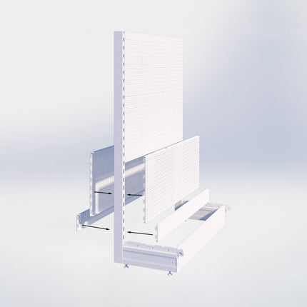 Kopstelling perforatie - H140 x B80 x D67 cm - 1 niveau - Antraciet