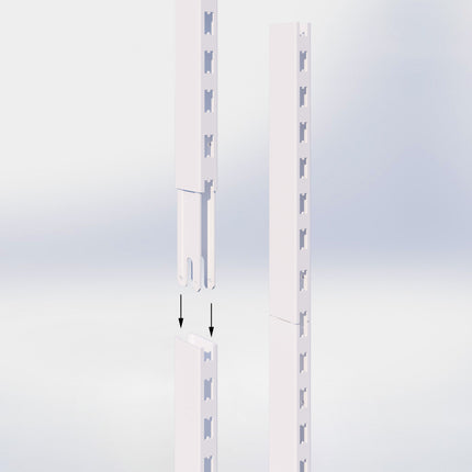 Verlengstuk - H30 x B3 x D8 cm - Zwart