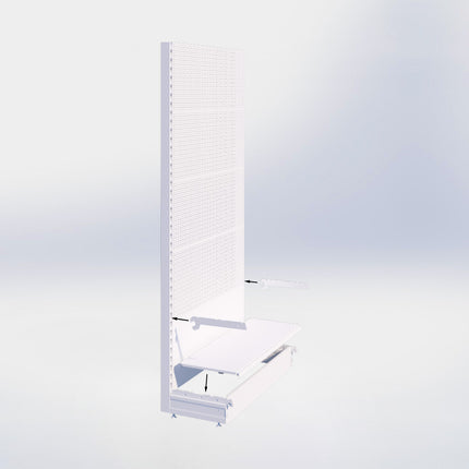 Wandstelling perforatie - H250 x B80 x D67 cm - 2 niveaus - Antraciet