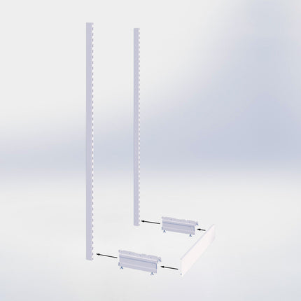 Wandstelling perforatie - H250 x B80 x D67 cm - 2 niveaus - Antraciet