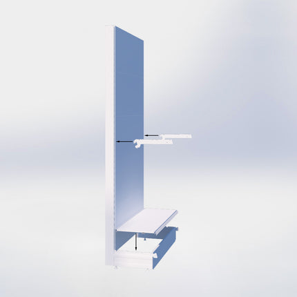 Wandstelling - H215 x B80 x D47 cm - 4 niveaus - Zwart