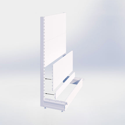 Kopstelling - H180 x B80 x D57 cm - 4 niveaus - Zwart