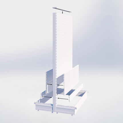 Middenstelling perforatie - H180 x B66,5 x D47 cm - 1 niveau - Zwart