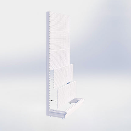 Wandstelling perforatie - H250 x B80 x D37 cm - 1 niveau - Grijs