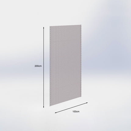 Wandrailstelling perforatie - H200 x B100 cm - Grijs