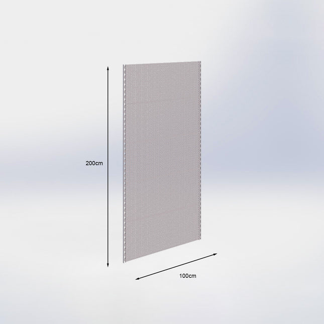 Wandrailstelling perforatie - H200 x B100 cm - Grijs