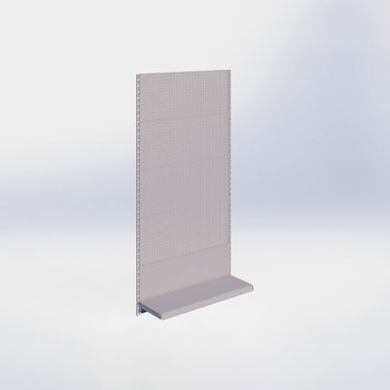 Wandrailstelling perforatie - H200 x B100 x D30 cm - 1 niveau - Grijs