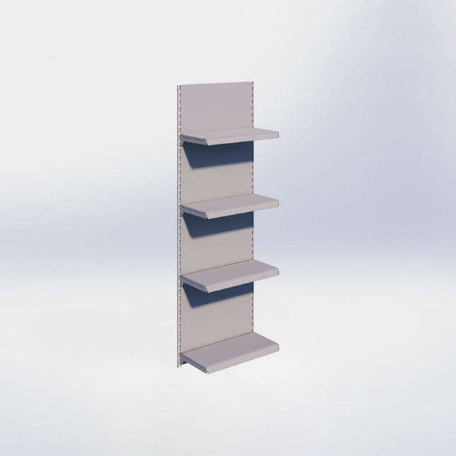 Wandrailstelling - H200 x B66,5 x D30 cm - 4 niveaus - Grijs