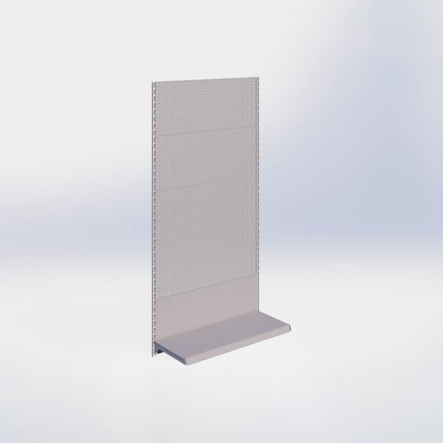 Wandrailstelling perforatie - H200 x B100 x D37 cm - 1 niveau - Grijs