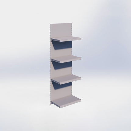 Wandrailstelling - H200 x B66,5 x D37 cm - 4 niveaus - Grijs