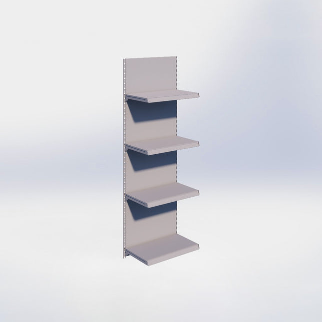 Wandrailstelling - H200 x B66,5 x D37 cm - 4 niveaus - Grijs