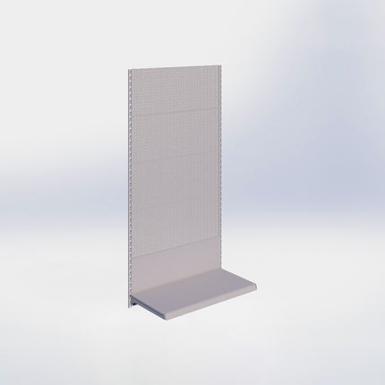 Wandrailstelling perforatie - H200 x B100 x D47 cm - 1 niveau - Grijs