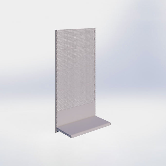 Wandrailstelling perforatie - H200 x B100 x D47 cm - 1 niveau - Grijs