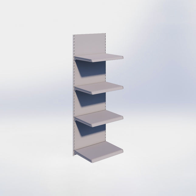 Wandrailstelling - H200 x B66,5 x D47 cm - 4 niveaus - Grijs