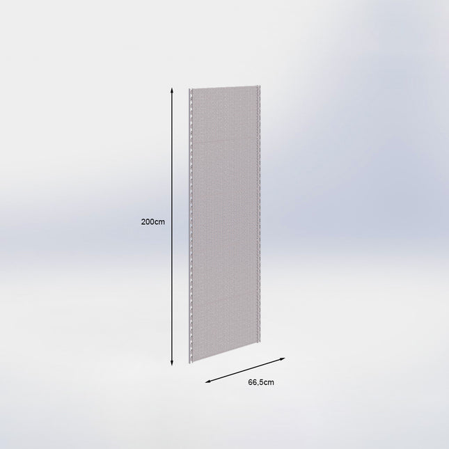 Wandrailstelling perforatie - H200 x B66,5 cm - Grijs