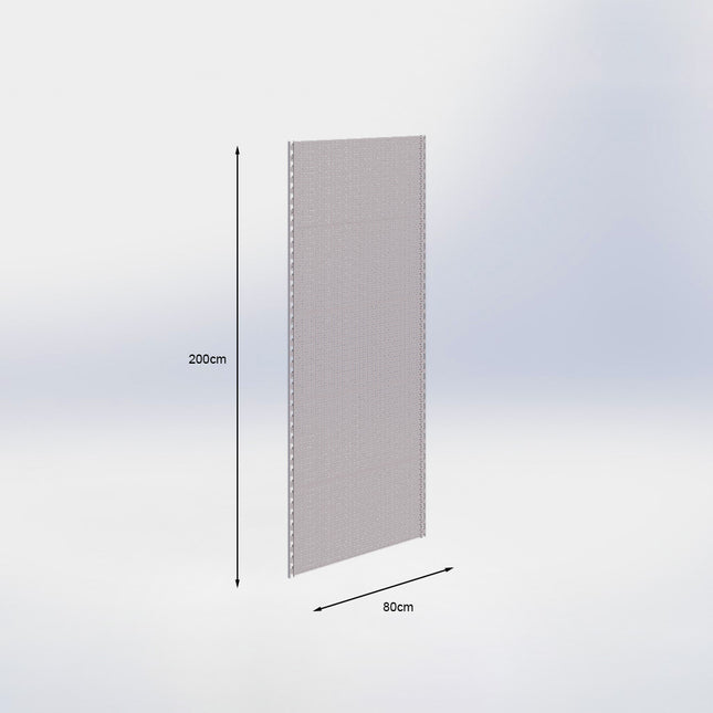 Wandrailstelling perforatie - H200 x B80 cm - Grijs