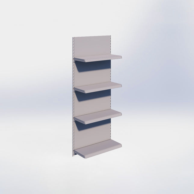 Wandrailstelling - H200 x B80 x D30 cm - 4 niveaus - Grijs