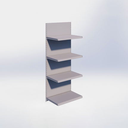 Wandrailstelling - H200 x B80 x D47 cm - 4 niveaus - Grijs