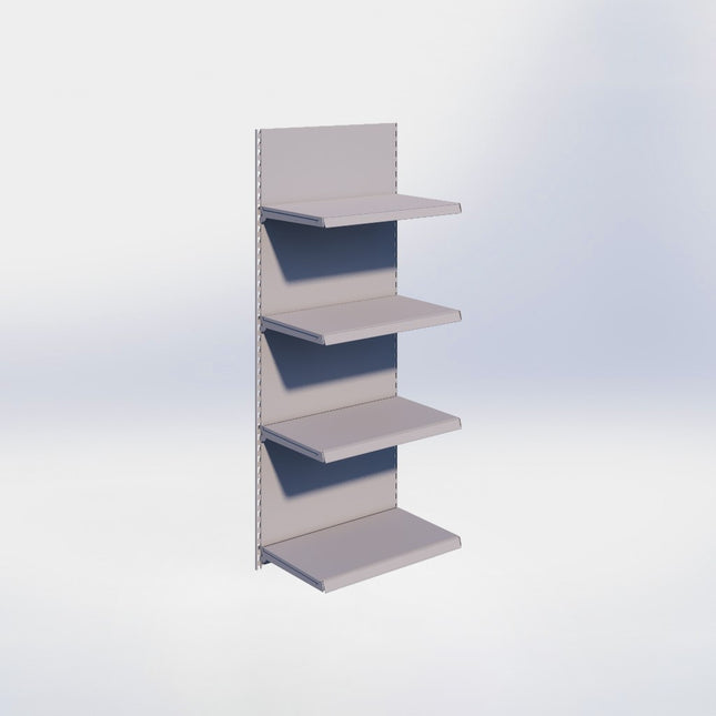 Wandrailstelling - H200 x B80 x D47 cm - 4 niveaus - Grijs